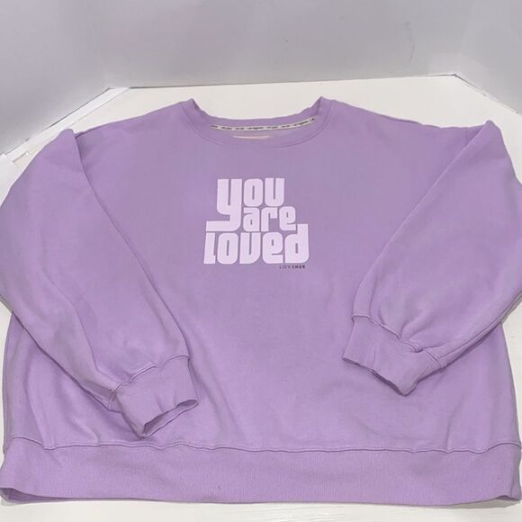 Peace Love World LOVEHER You Are Loved French Terry Sweatshirt Size XL - Picture 6 of 13